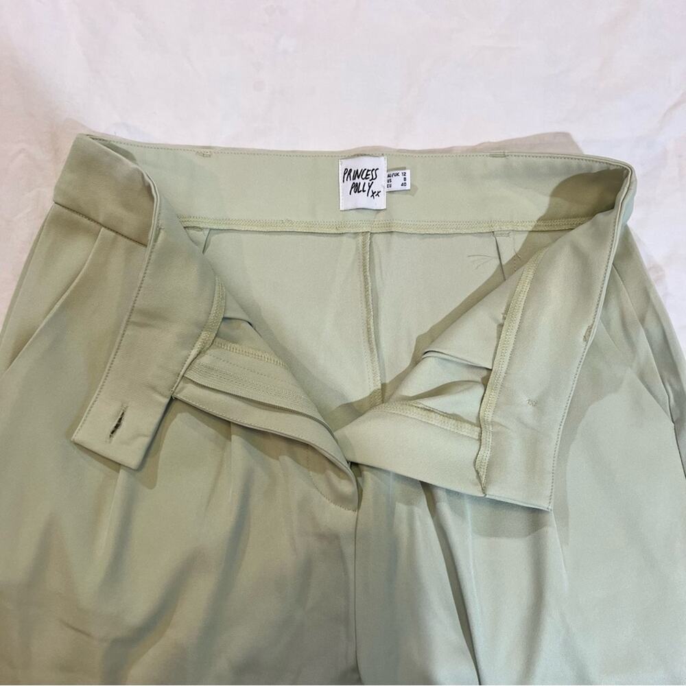 Princess Polly Huxley High Waist Wide Leg Pant size 8 Light Green - Picture 5 of 15